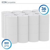 Scott Coreless Extra Soft Standard Roll Toilet Paper 07001 - 800 Sheets, 36 Rolls per Case
